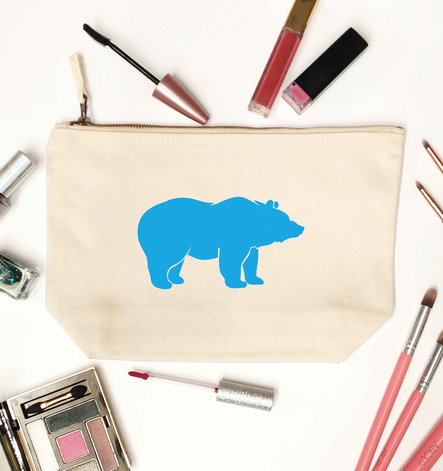 Blue bear natural makeup bag