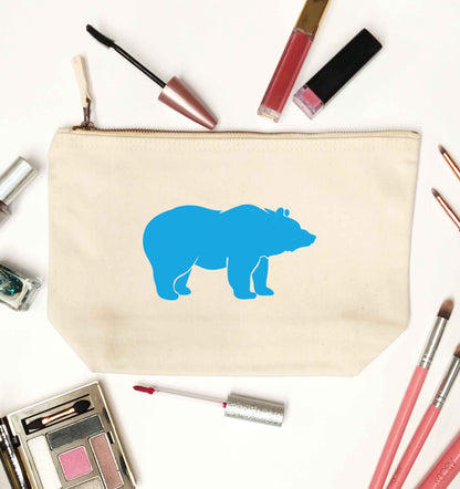 Blue bear natural makeup bag