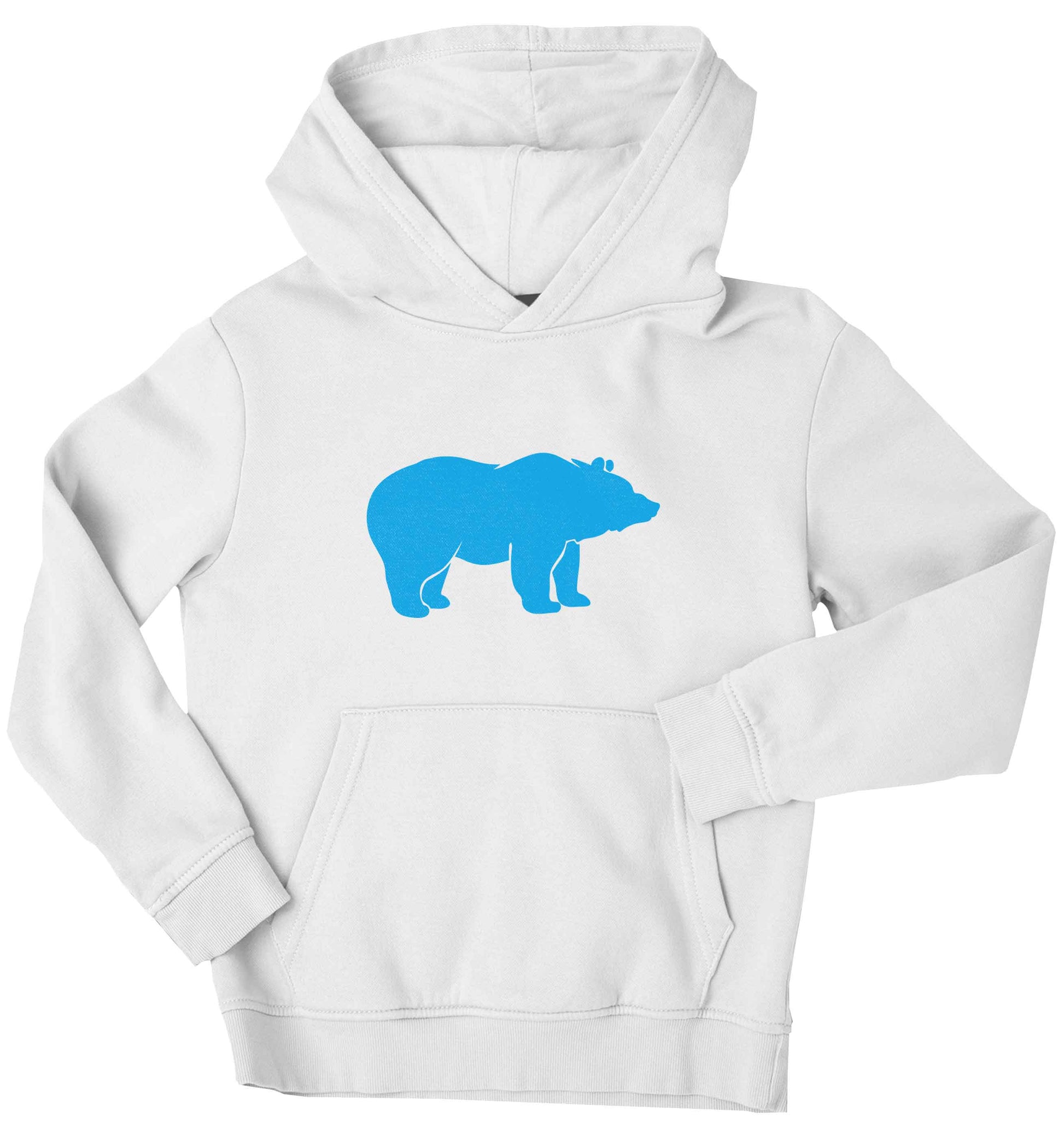 Blue bear children's white hoodie 12-13 Years