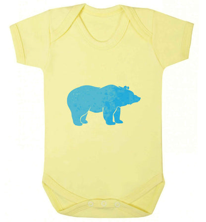 Blue bear baby vest pale yellow 18-24 months