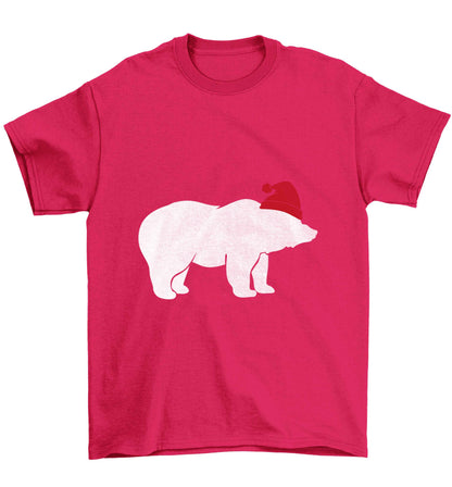 Blue bear Santa Children's pink Tshirt 12-13 Years