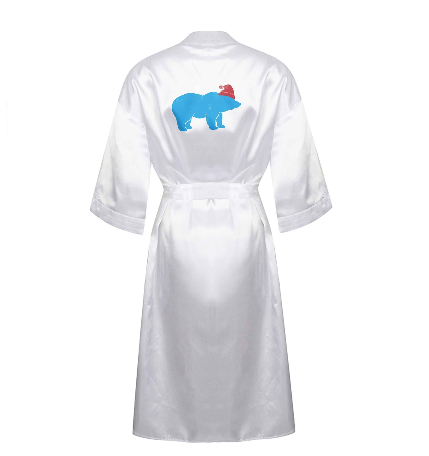 Blue bear Santa XL/XXL white ladies dressing gown size 16/18