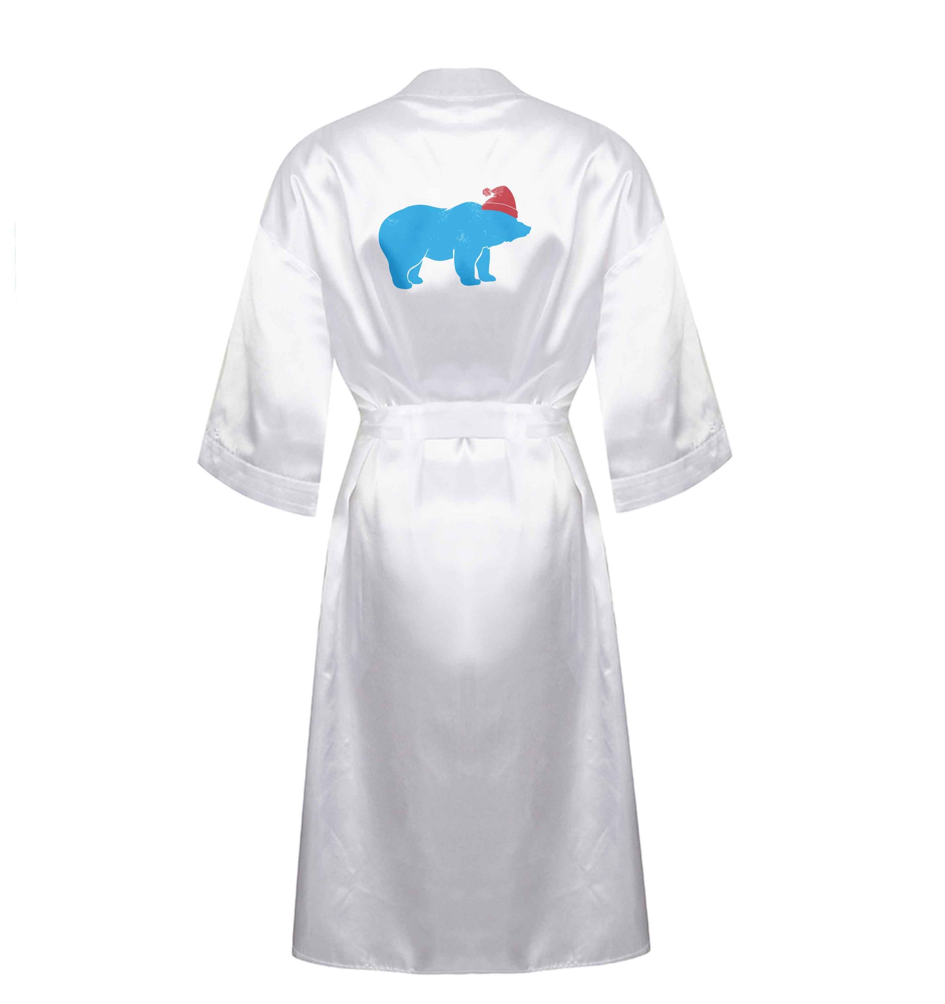 Blue bear Santa XL/XXL white ladies dressing gown size 16/18