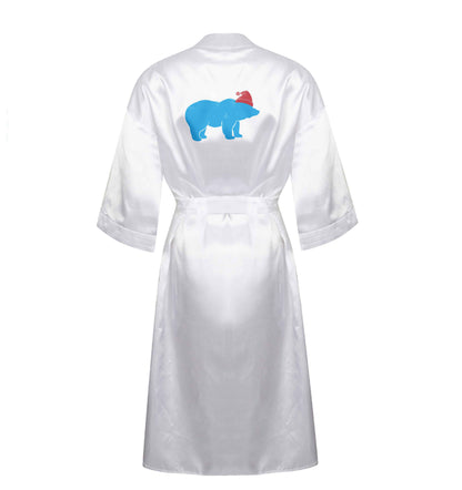 Blue bear Santa XL/XXL white ladies dressing gown size 16/18