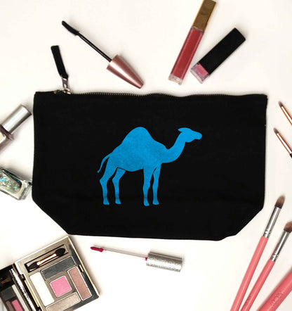 Blue camel black makeup bag
