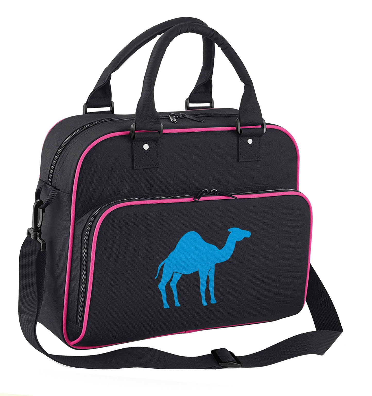 Blue camel children's dance bag black with pink detail