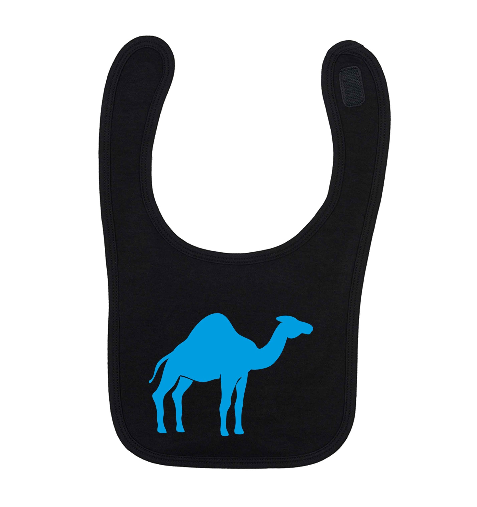 Blue camel black baby bib