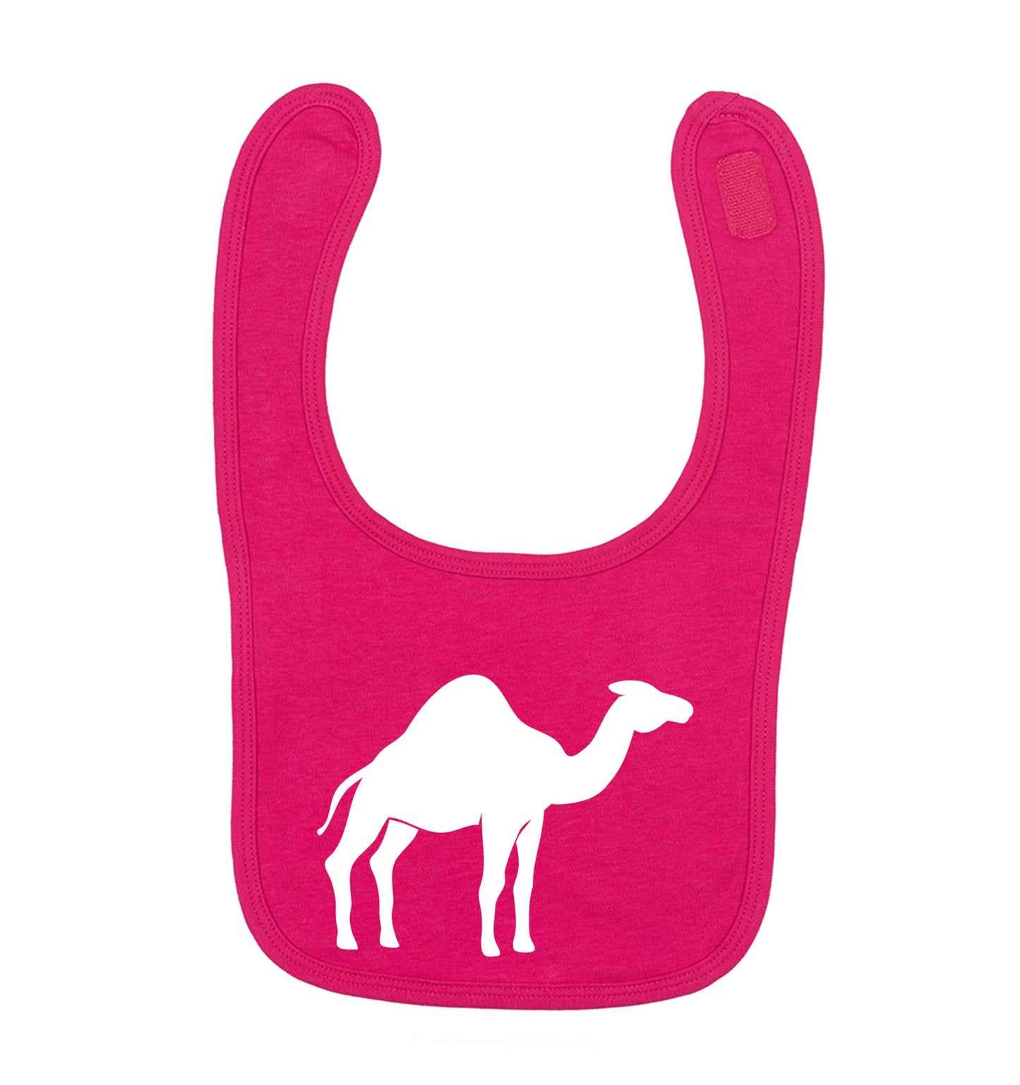 Blue camel dark pink baby bib