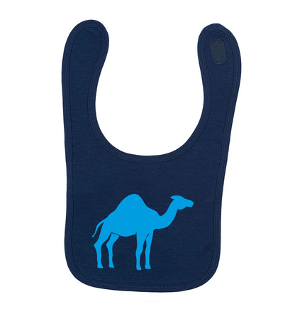 Blue camel navy baby bib