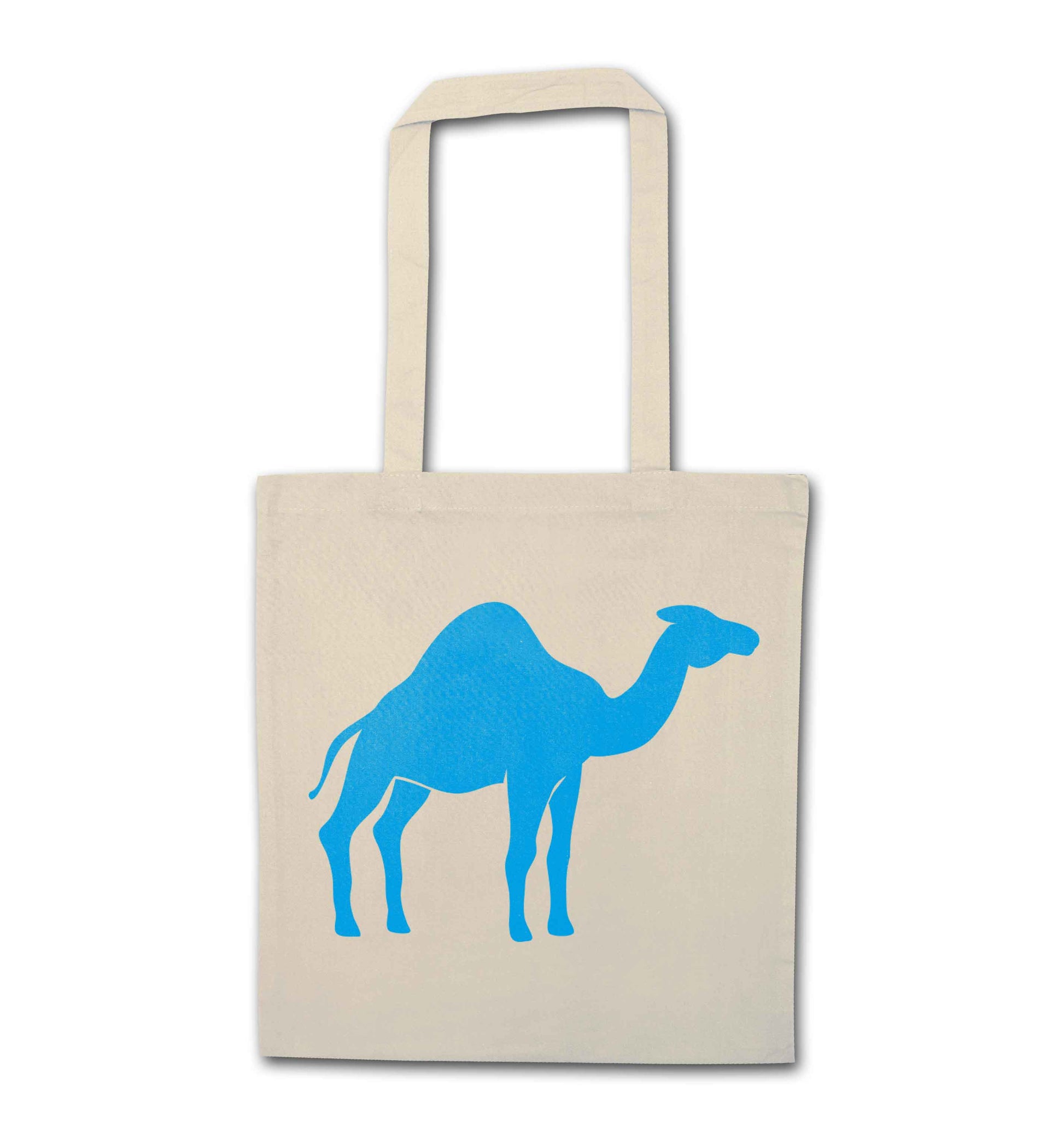Blue camel natural tote bag
