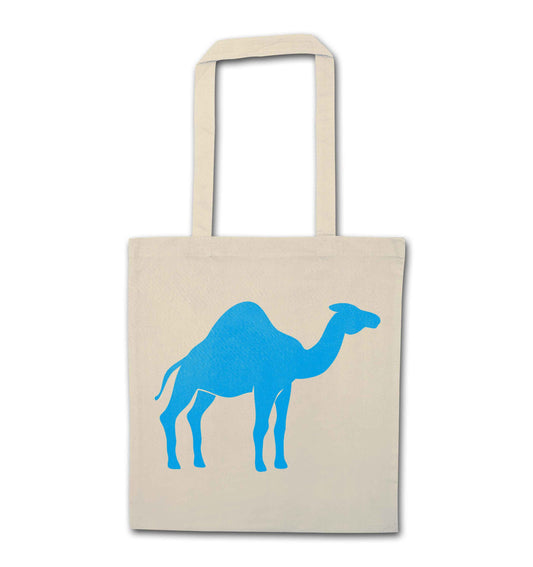 Blue camel natural tote bag