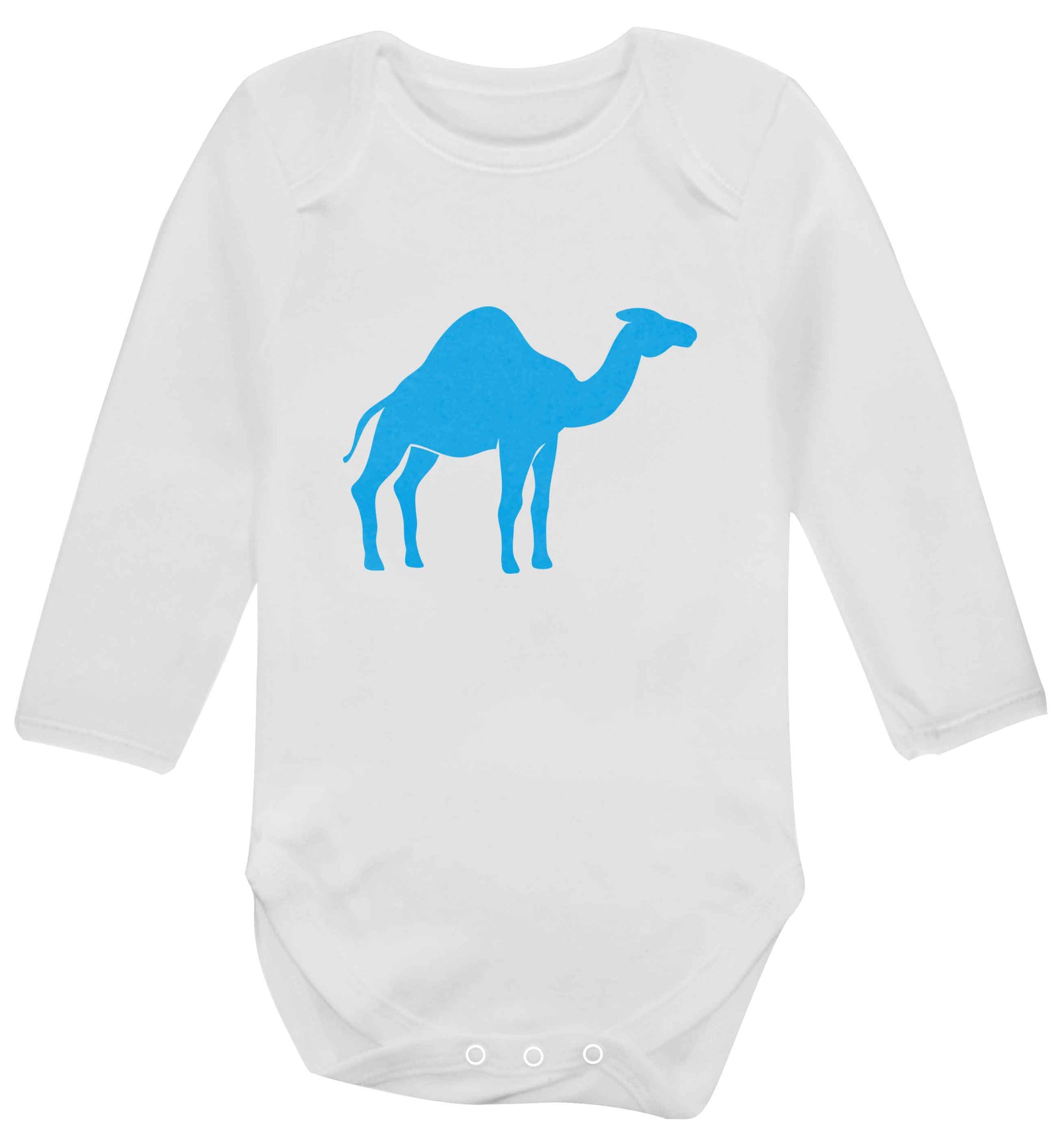 Blue camel baby vest long sleeved white 6-12 months