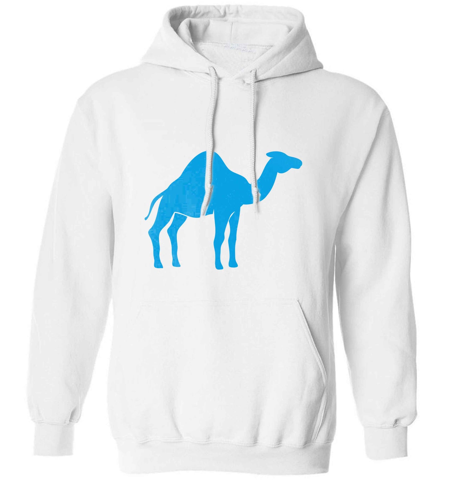 Blue camel adults unisex white hoodie 2XL