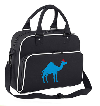 Blue camel santa children's dance bag black with white detail