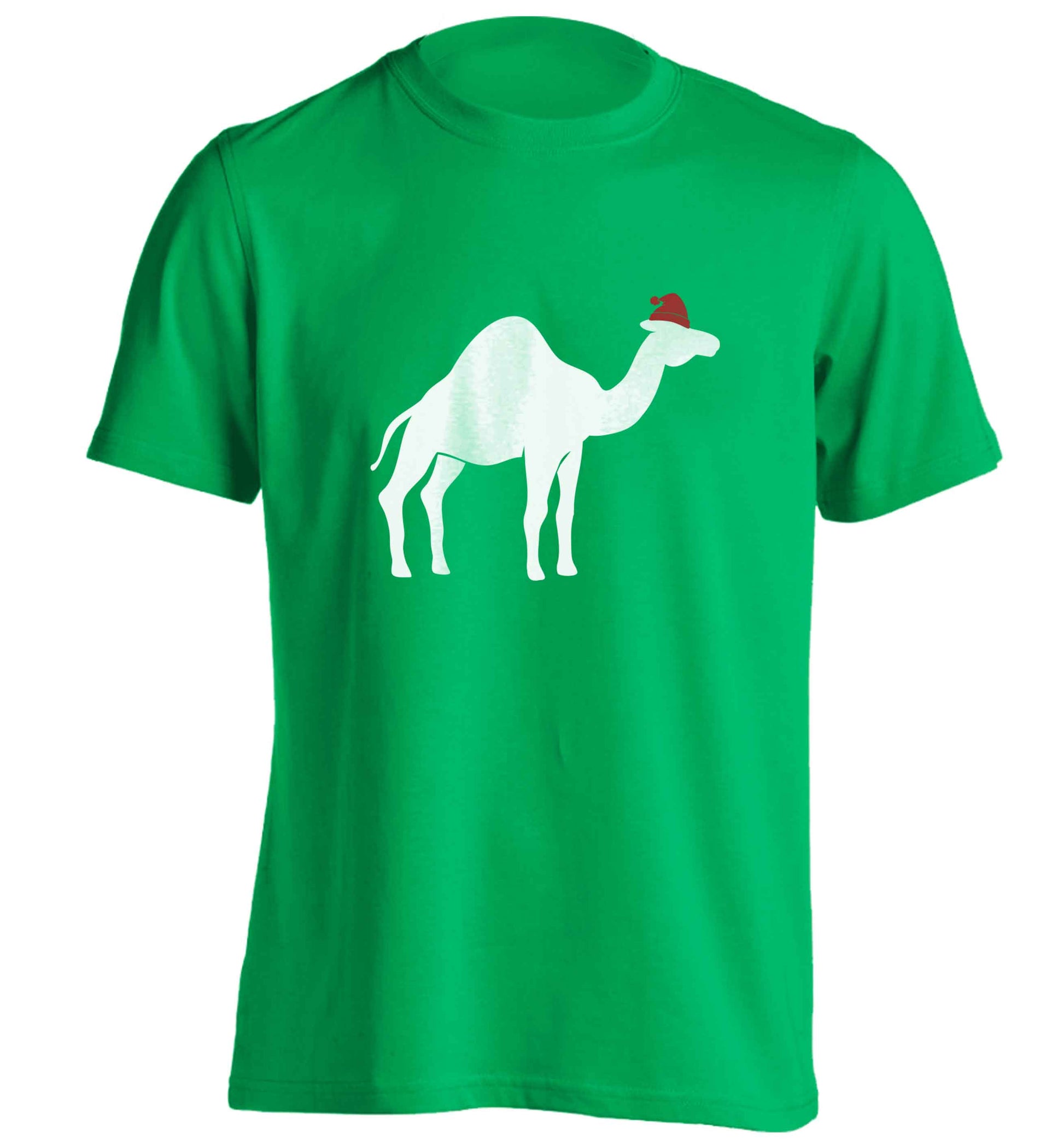 Blue camel santa adults unisex green Tshirt 2XL