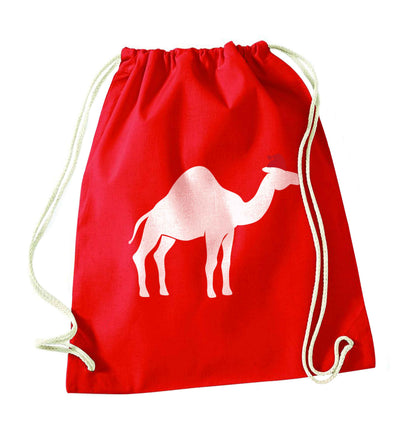 Blue camel santa red drawstring bag 