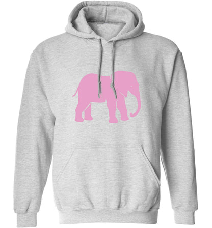 Pink elephant adults unisex grey hoodie 2XL