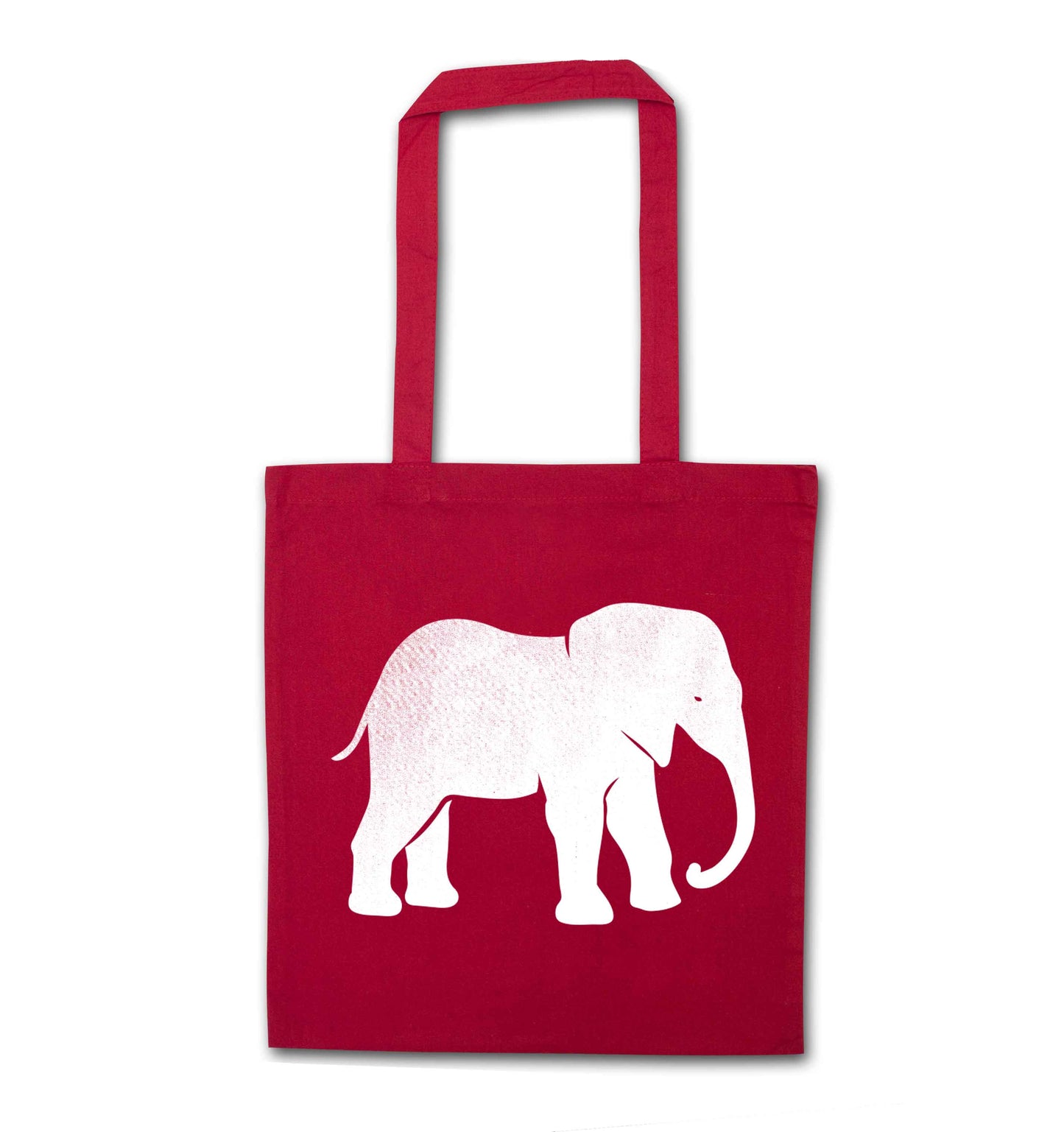 Pink elephant red tote bag
