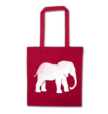 Pink elephant red tote bag