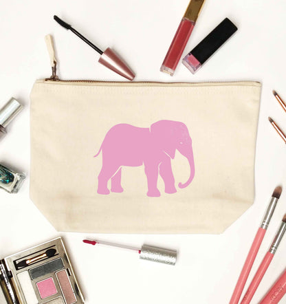 Pink elephant natural makeup bag