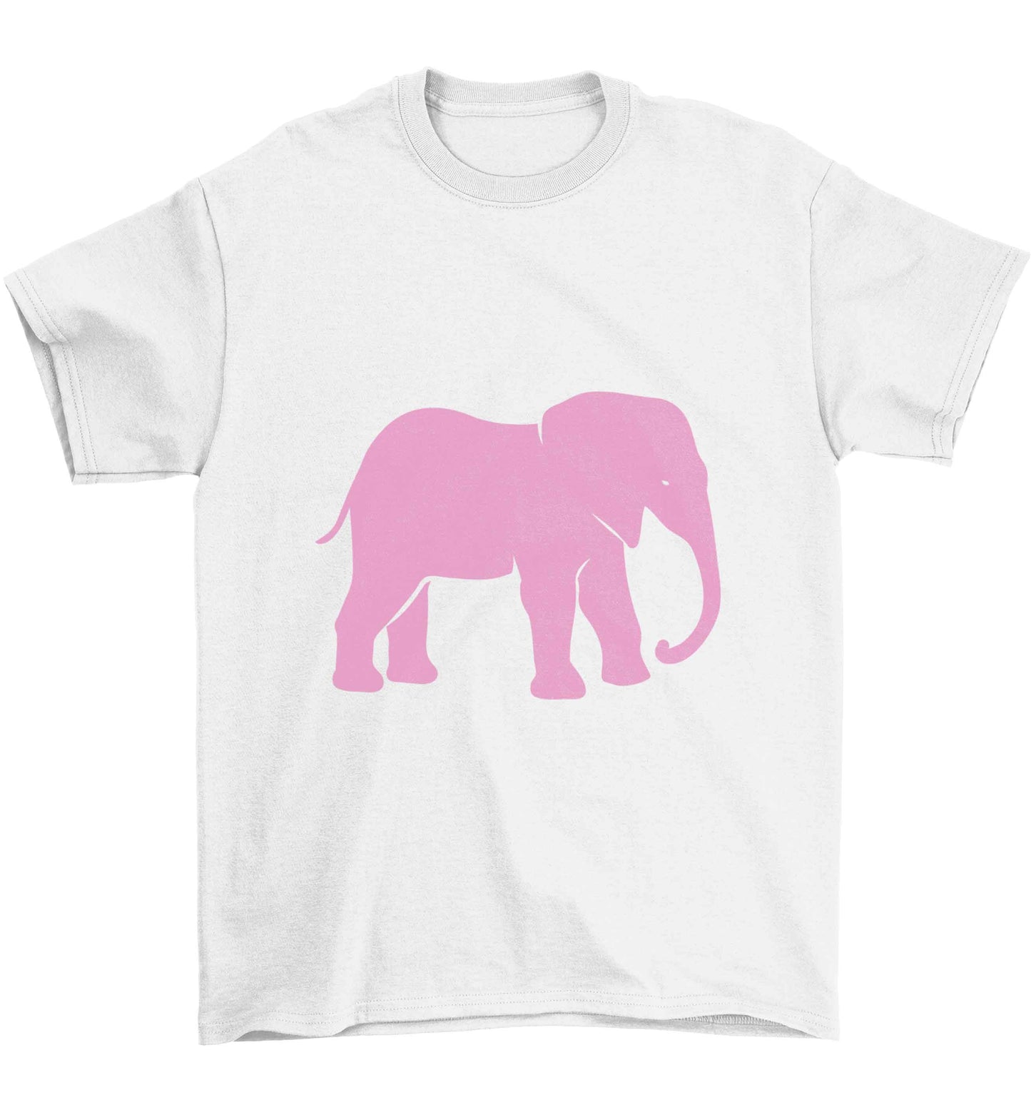 Pink elephant Children's white Tshirt 12-13 Years