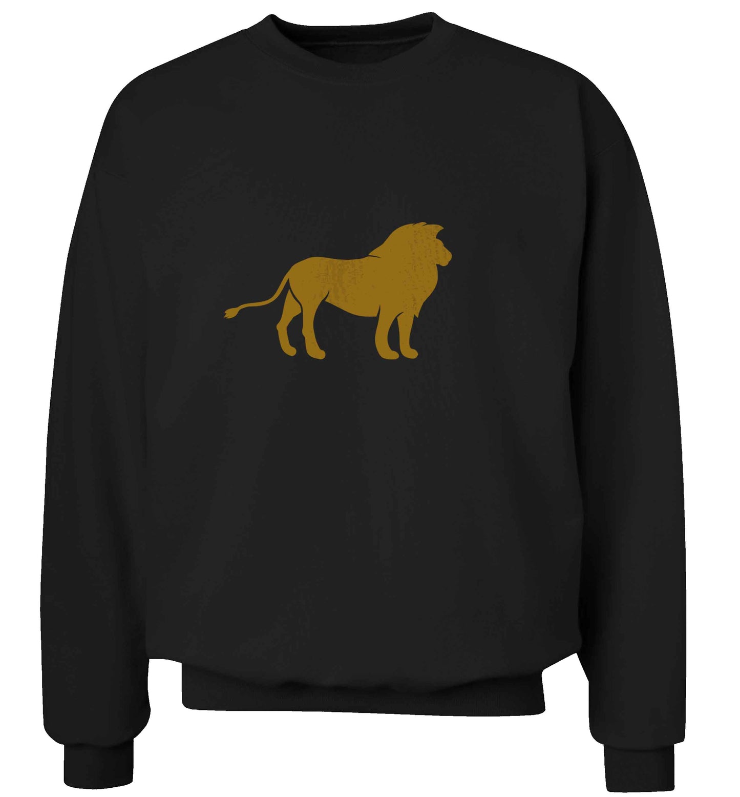 Gold lion adult's unisex black sweater 2XL