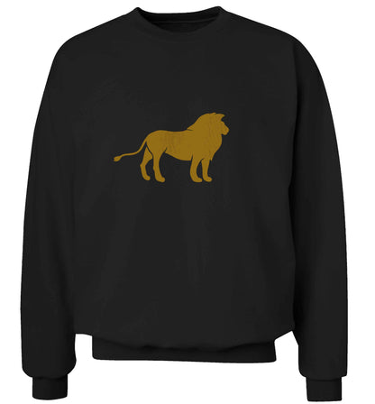 Gold lion adult's unisex black sweater 2XL