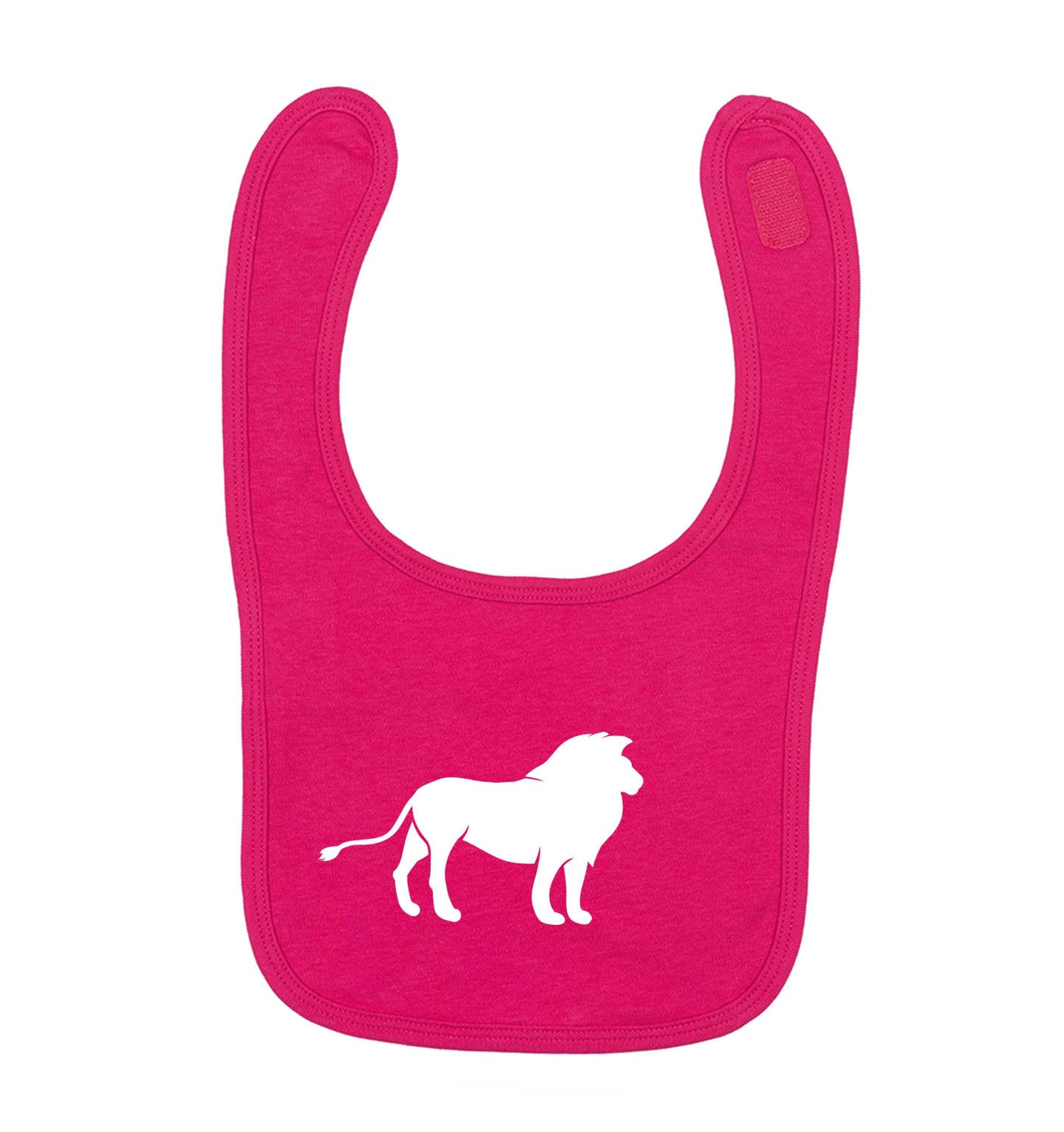 Gold lion dark pink baby bib