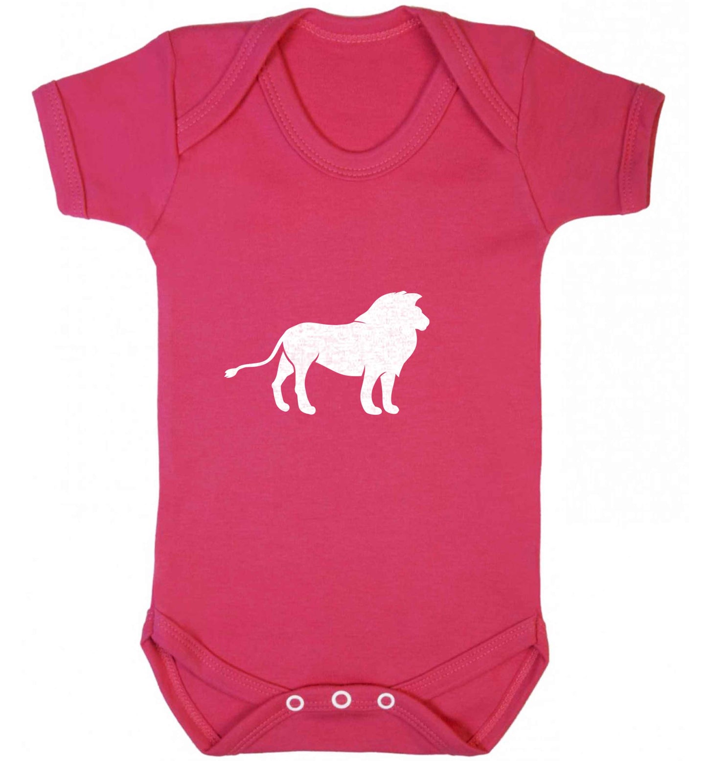 Gold lion baby vest dark pink 18-24 months
