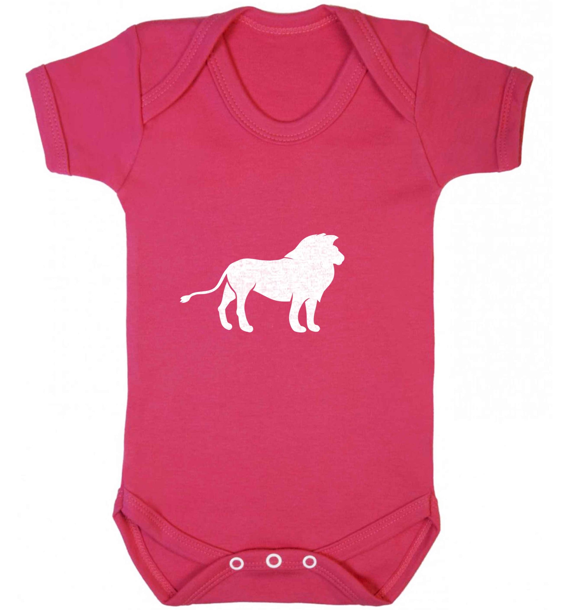 Gold lion baby vest dark pink 18-24 months