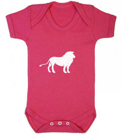Gold lion baby vest dark pink 18-24 months