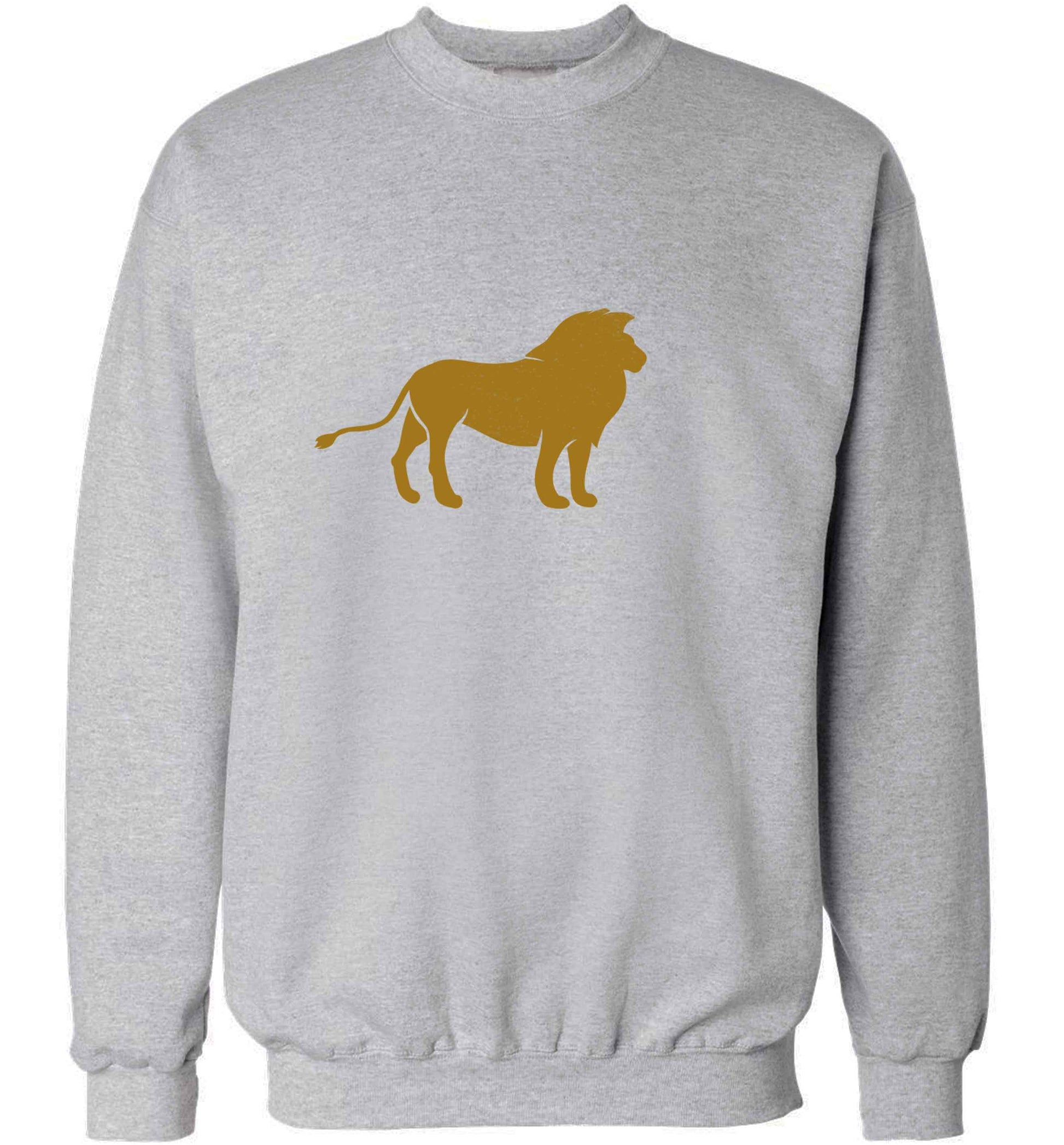 Gold lion adult's unisex grey sweater 2XL