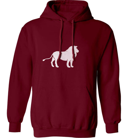 Gold lion adults unisex maroon hoodie 2XL
