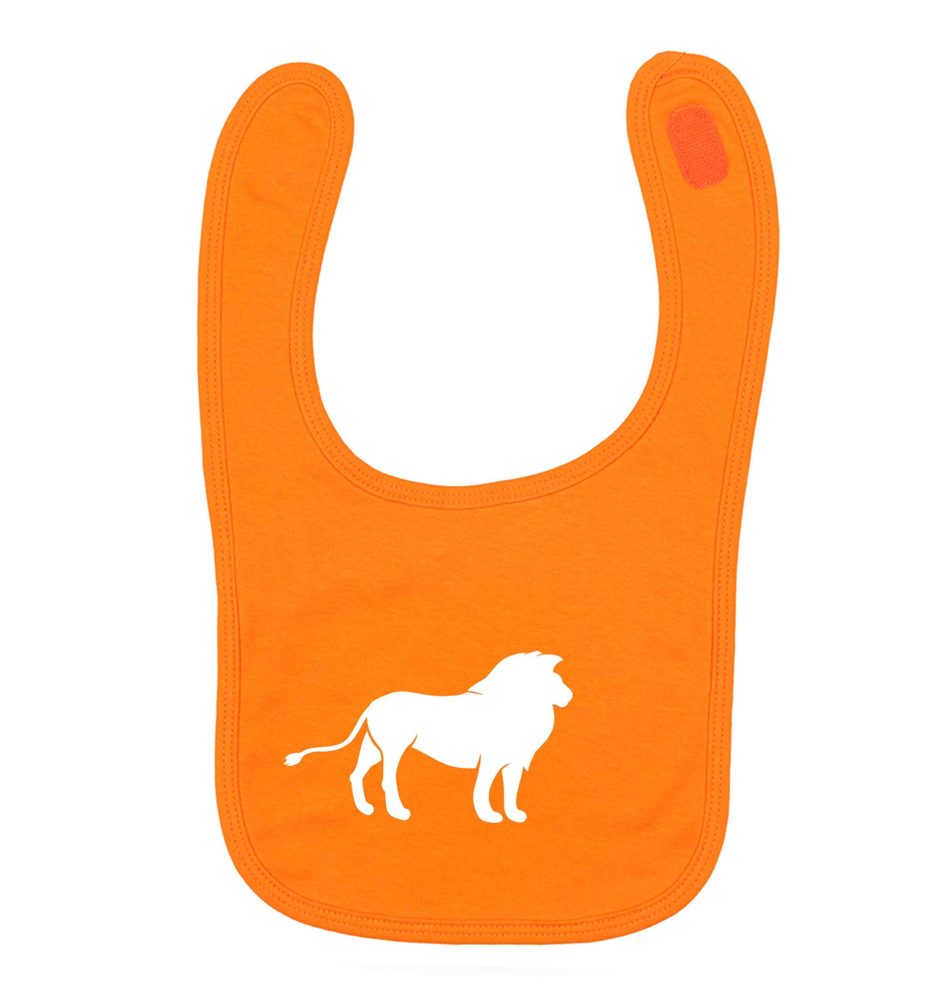Gold lion orange baby bib