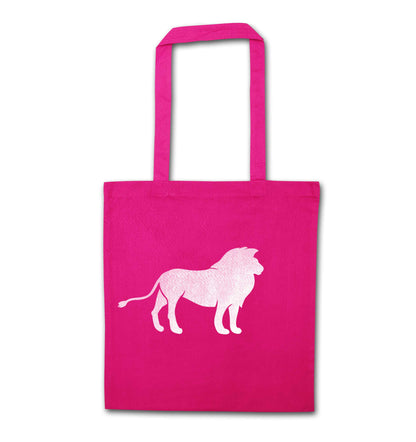 Gold lion pink tote bag