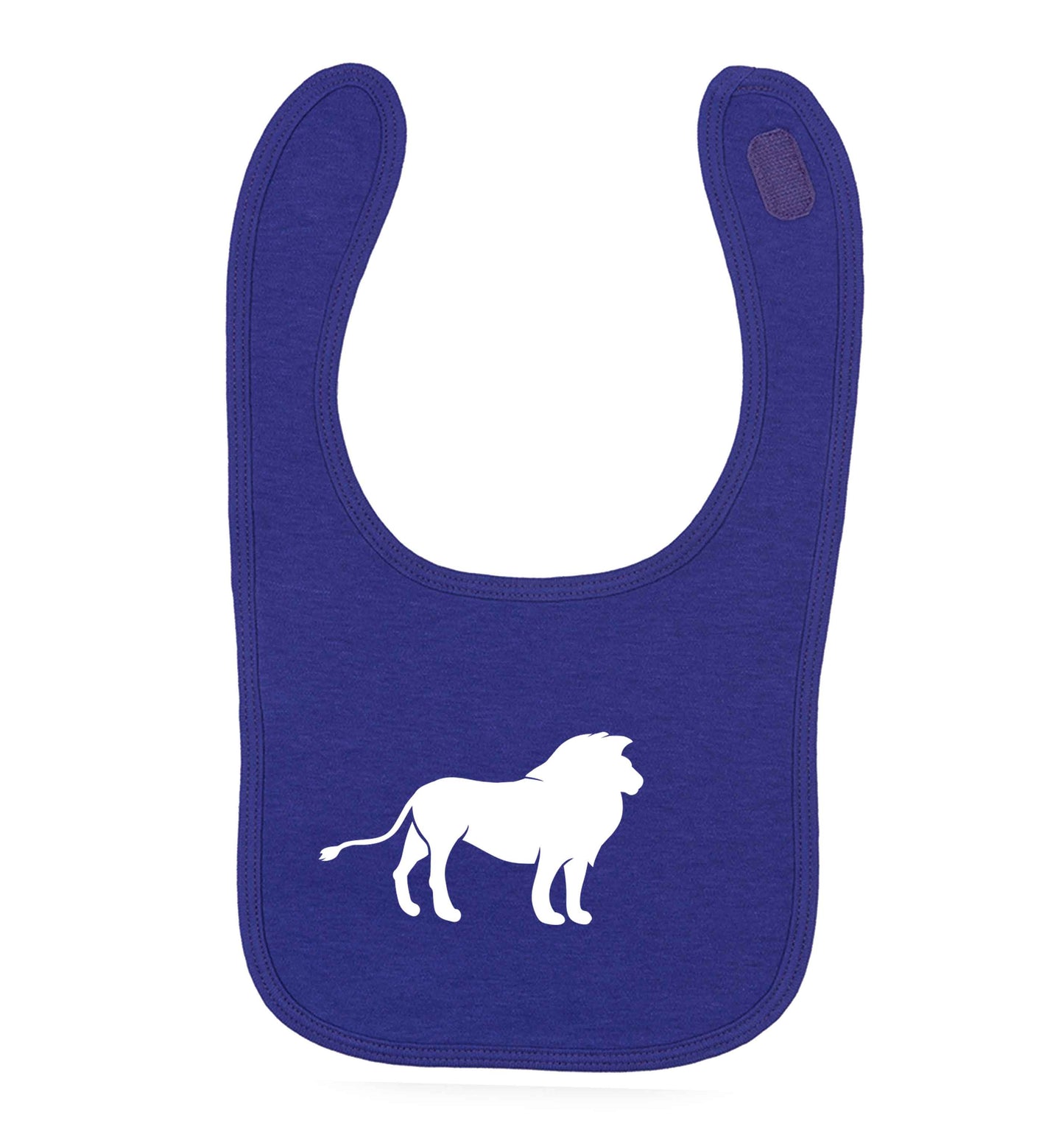 Gold lion purple baby bib