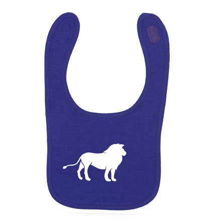 Gold lion purple baby bib