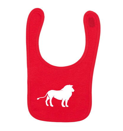 Gold lion red baby bib