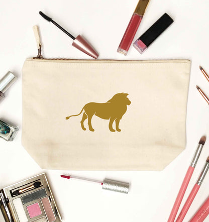 Gold lion natural makeup bag