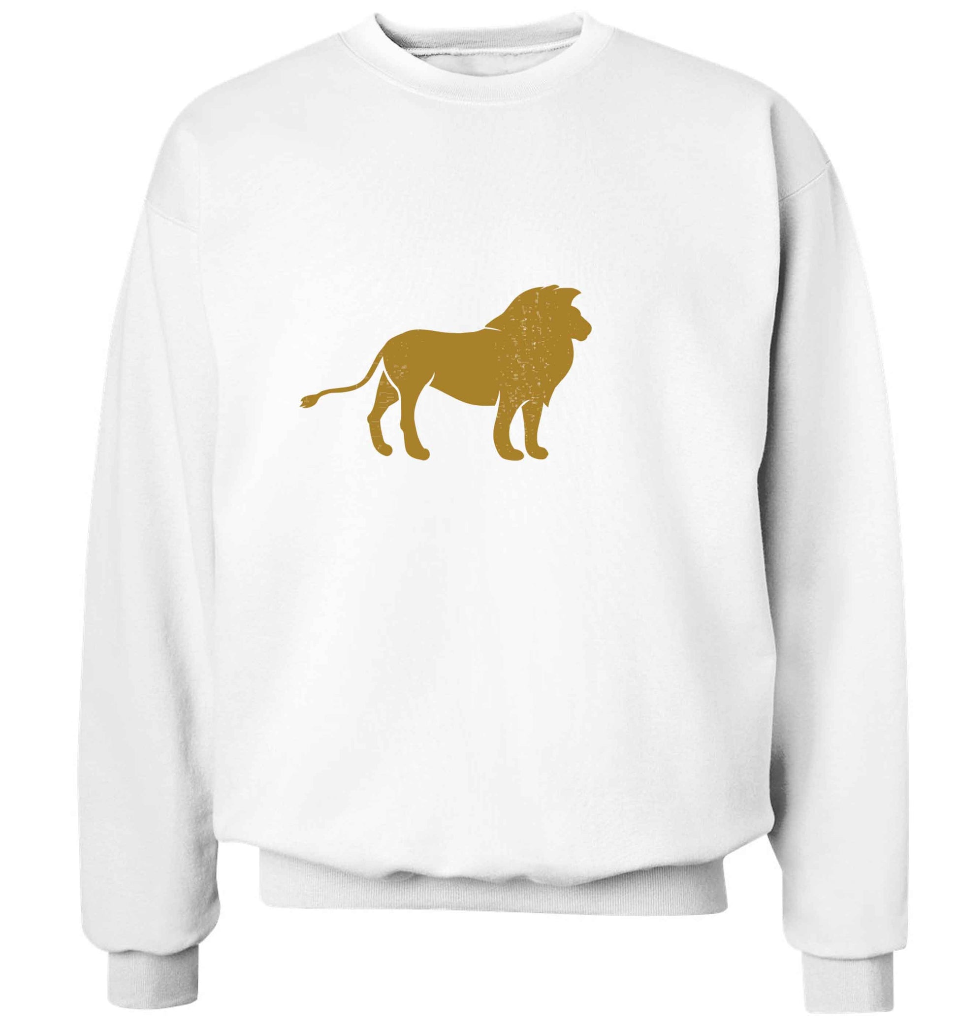 Gold lion adult's unisex white sweater 2XL