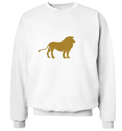 Gold lion adult's unisex white sweater 2XL