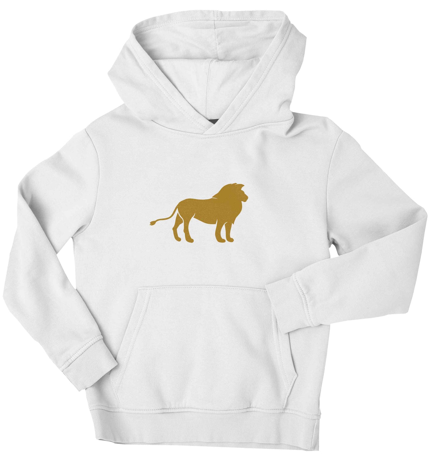 Gold lion children's white hoodie 12-13 Years