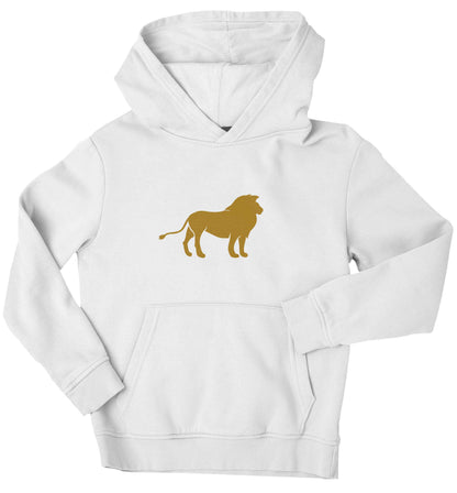 Gold lion children's white hoodie 12-13 Years