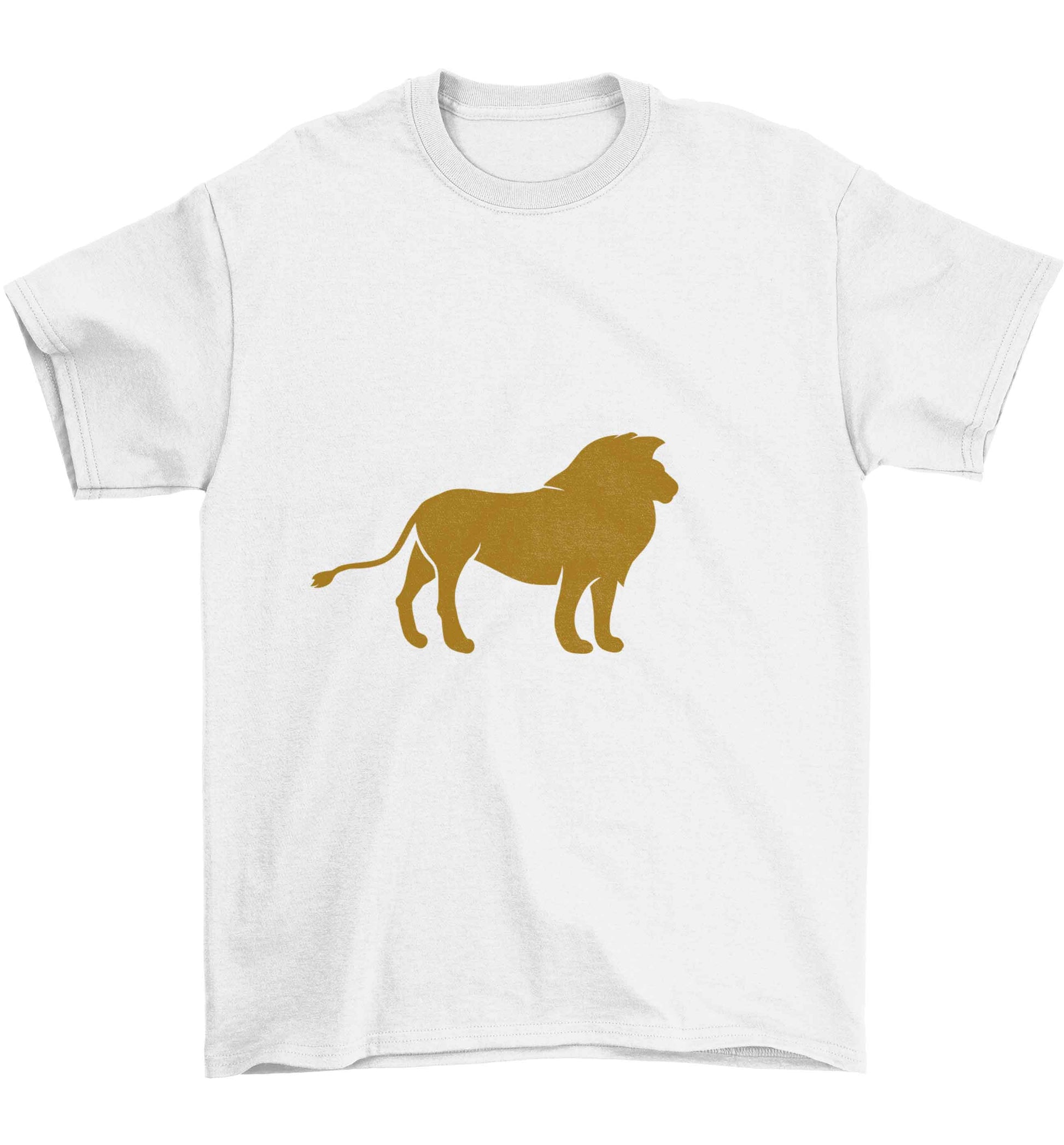 Gold lion Children's white Tshirt 12-13 Years