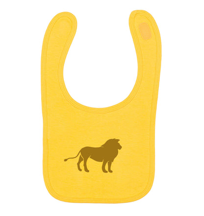 Gold lion yellow baby bib