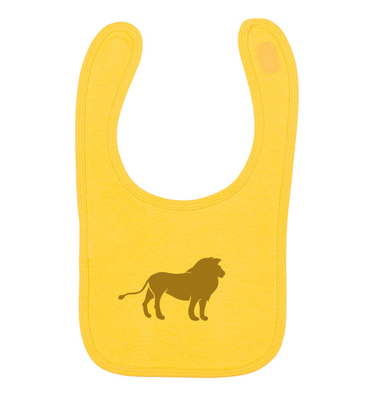 Gold lion yellow baby bib