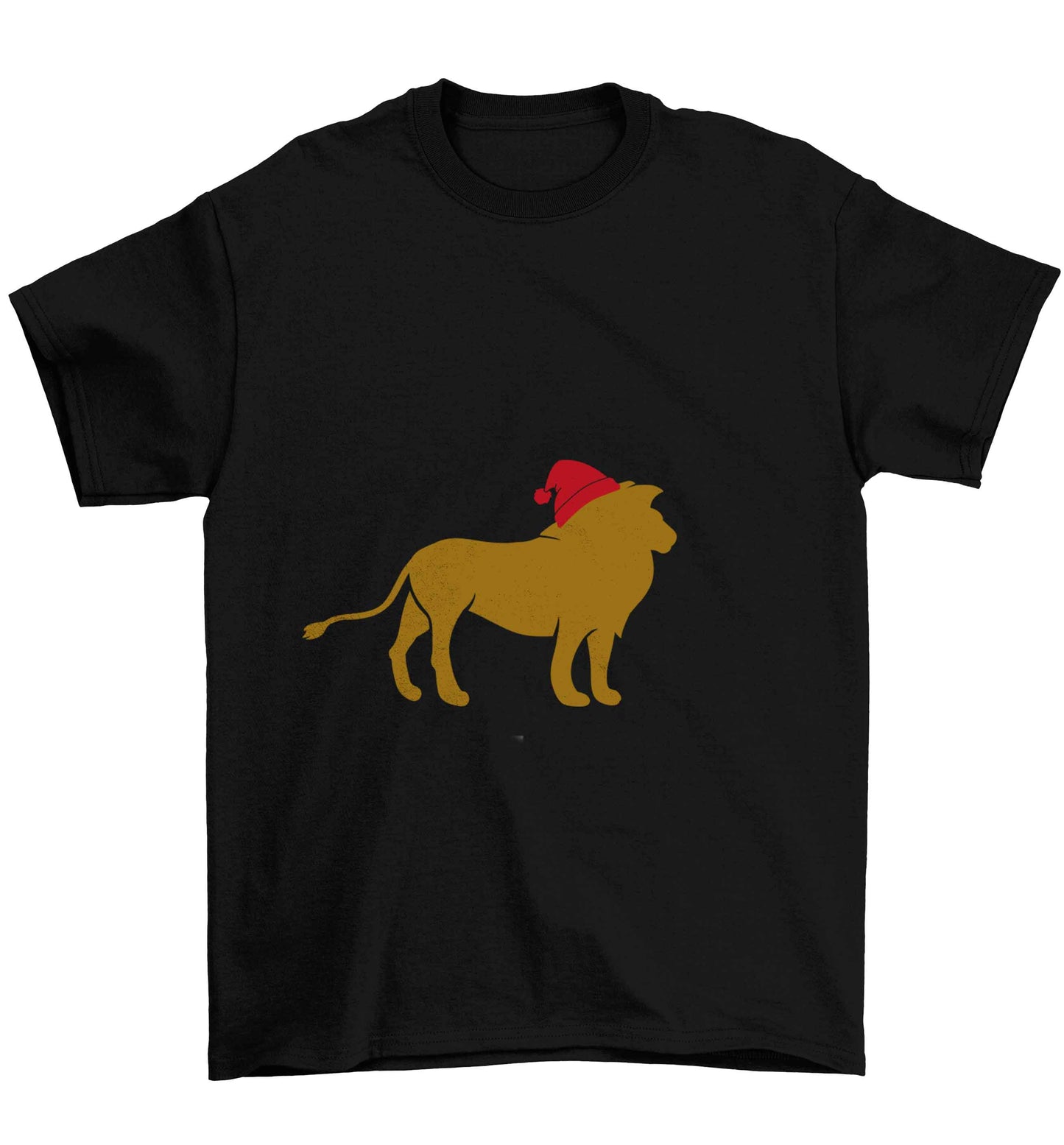 Gold lion santa Children's black Tshirt 12-13 Years