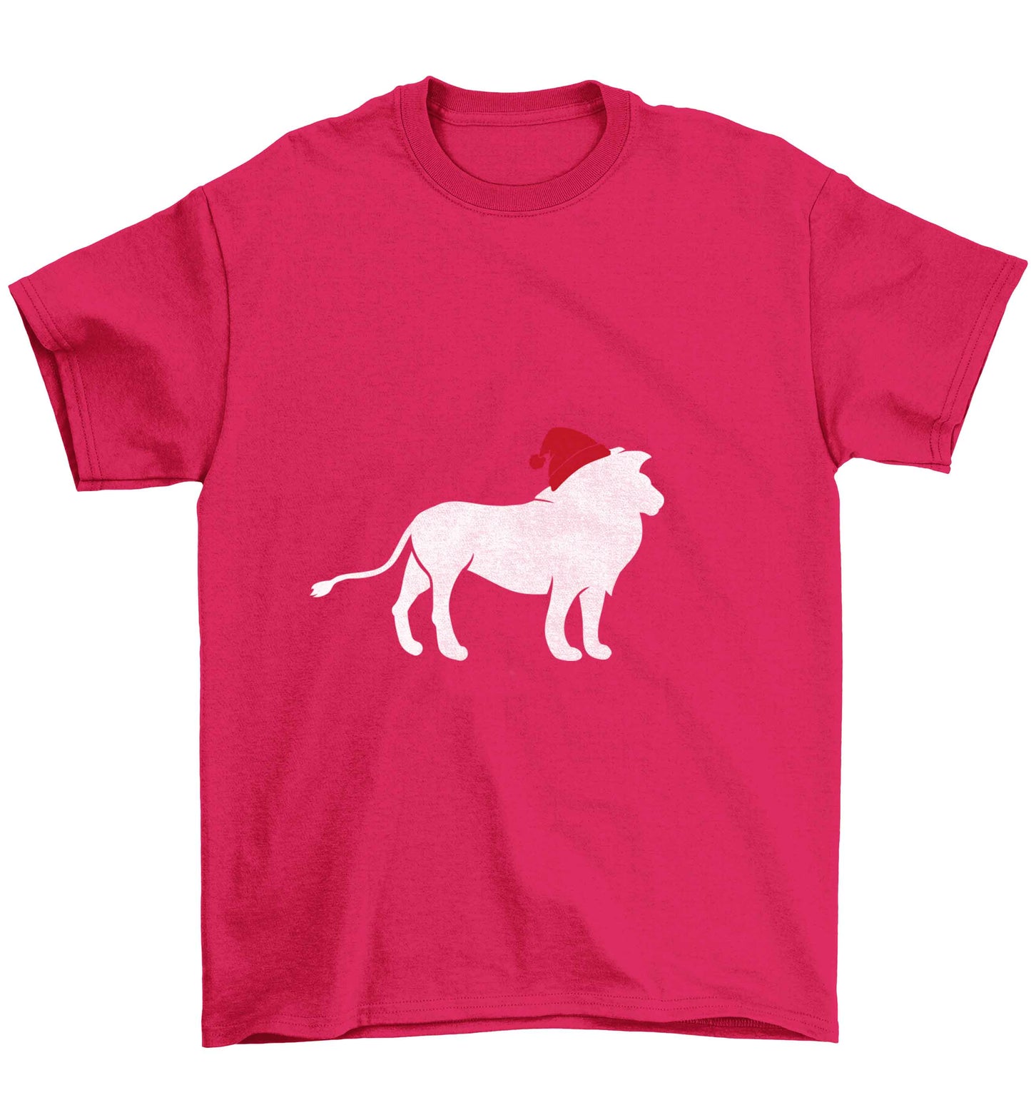 Gold lion santa Children's pink Tshirt 12-13 Years