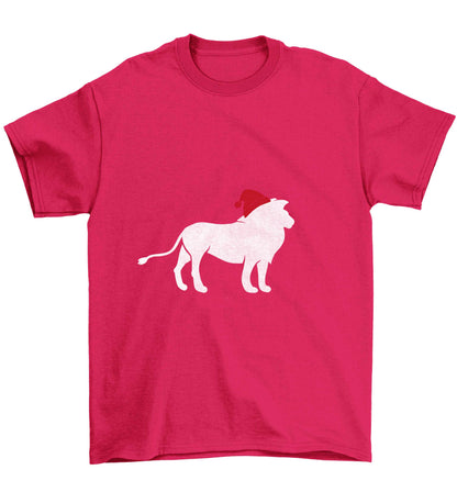 Gold lion santa Children's pink Tshirt 12-13 Years