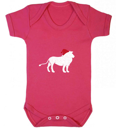 Gold lion santa baby vest dark pink 18-24 months